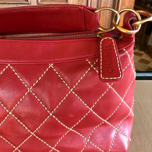 Chanel Red Wild Stitch Satchel - Picture 8 of 14